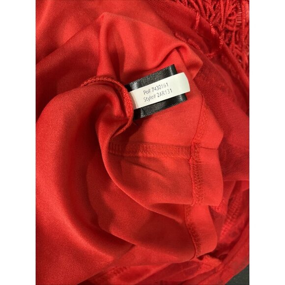 Boston Proper Flapper Mini Dress Size 10 Red Sequin Fringe Salsa Party Holiday - Picture 8 of 10